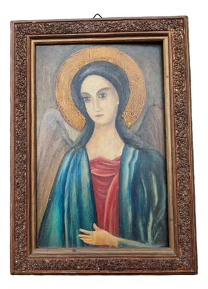 Pre-War Icon of St. Michael the Archangel, 1920s, Beech