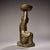 Late 20th Century Vintage Bronze Oil Lamp With Gold Inlay - Kneeling Boy Figure For Sale - Image 5 of 10