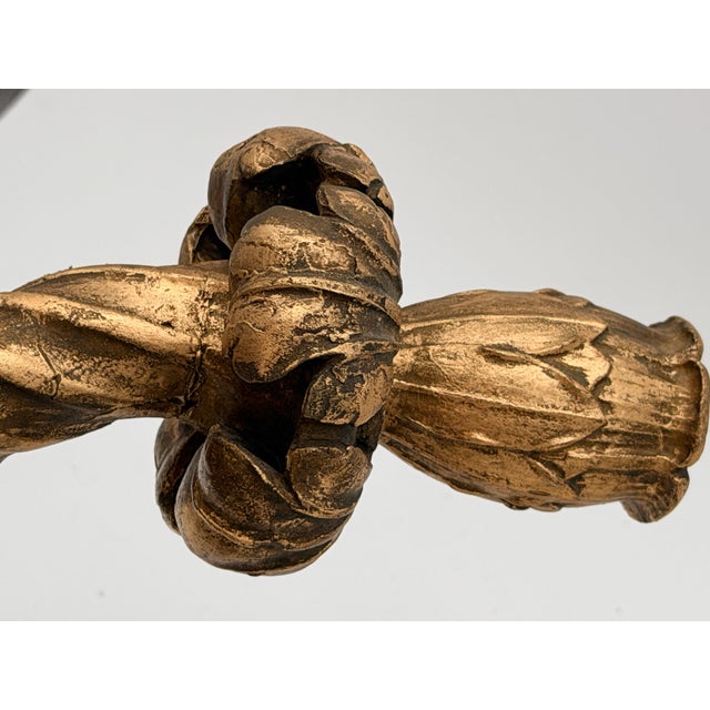 Vintage Italian Hollywood Regency Gilt Wood Mirrored Two-Arm Wall Sconces - A Pair For Sale In New York - Image 6 of 15