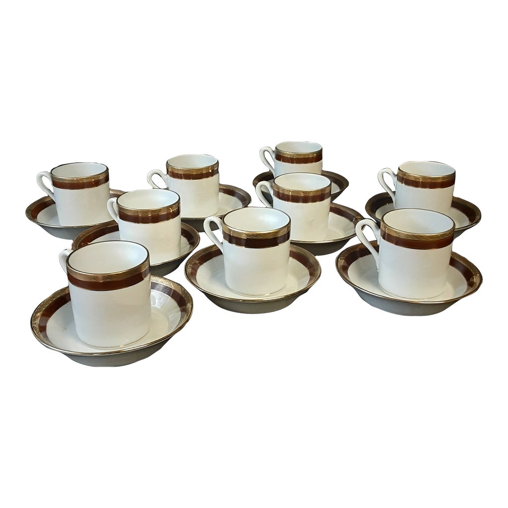 Set De Tasses & Soucoupes Richard Ginori Italie – Motif Fruits, Porcelaine, Occasion