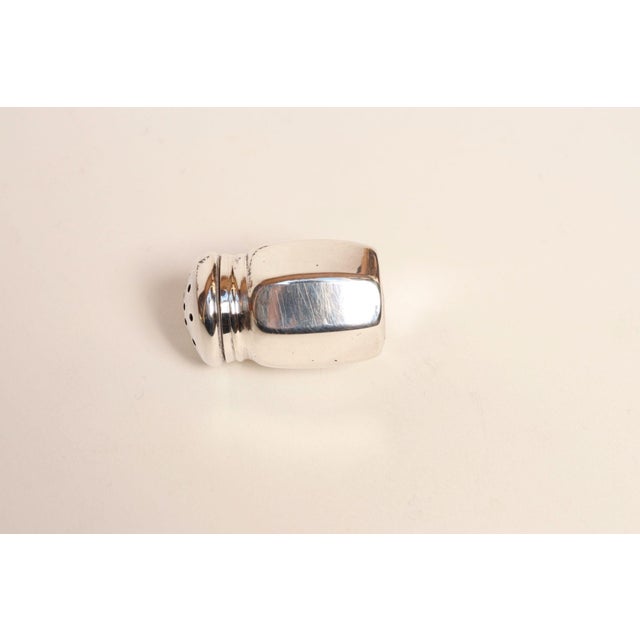1930s Art Deco 8 Sterling Silver Salt Shakers by Revere and JWW With Retailer Georg Jensen Box For Sale - Image 14 of 17