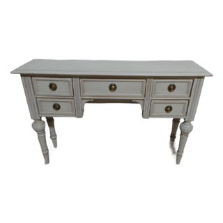 Swedish Gustavian Style 5 Drawer Console Table For Sale