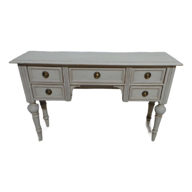 Swedish Gustavian Style 5 Drawer Console Table For Sale