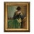 Portrait of Woman in Black and Green Dress Print on Canvas 16x20" Framed For Sale