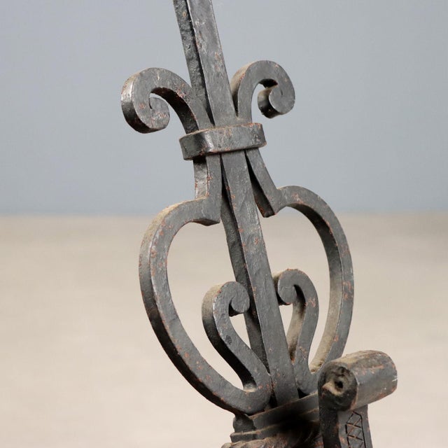 Andirons in Wrought Iron, Set of 2 For Sale - Image 6 of 11