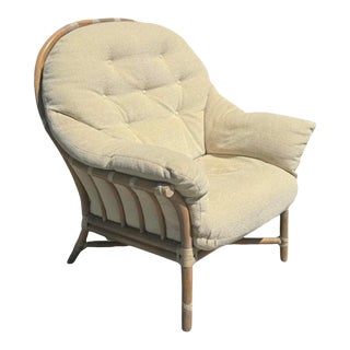 Signed McGuire Furniture Company Bamboo Lounge Club Chair For Sale