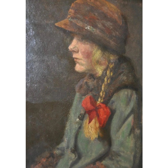 Carl Stilling (Denmark, 1874-1938) "Dutch Girl" Oil on Canvas C.1924 For Sale - Image 4 of 9