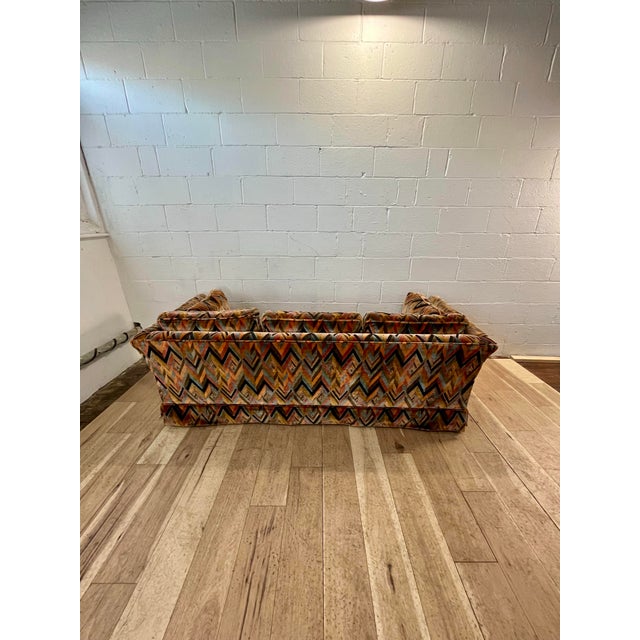 Mid-Century Modern Jack Lenor Larsen Style Mid Century Chevron Sofa For Sale - Image 3 of 12
