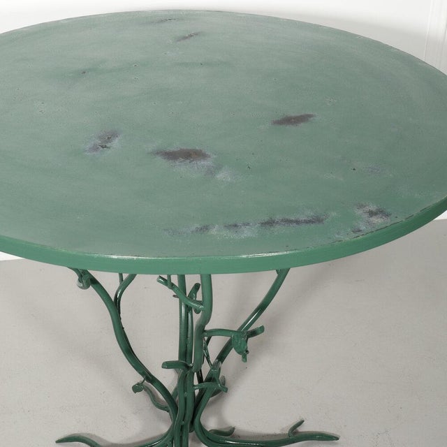 Organic Tree Form Metal Table Hand Painted Green For Sale - Image 4 of 10