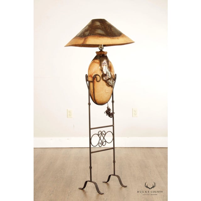 Rustic Style Studio Crafted Sculptural Floor Lamp For Sale - Image 4 of 12
