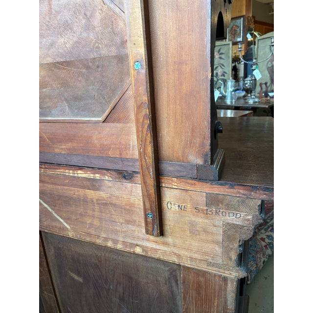 Antique Renaissance Revival Sideboard With Barley-Twist Columns and Raised Plate Rack. 47”l X 24.5”d X 37”h For Sale - Image 10 of 10