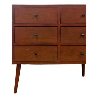 MCM Style Six Drawer Chest, Mid Century Modern Wood Storage For Sale