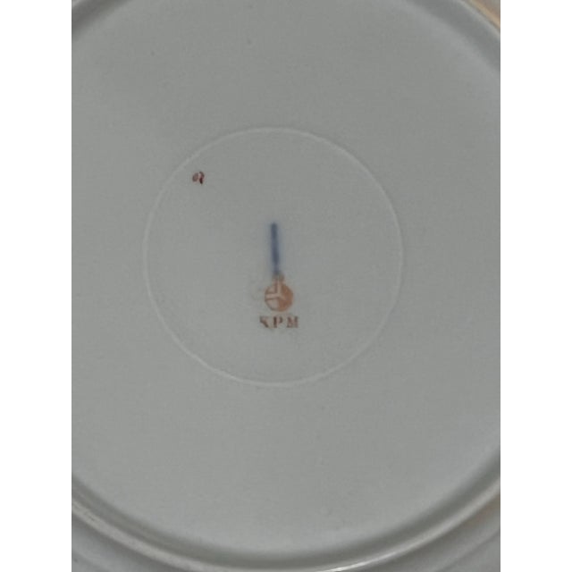 KPM Hand-Painted Cardinal Porcelain Plate, Signed S. Lindenman, Gilt Rim For Sale In Orlando - Image 6 of 6