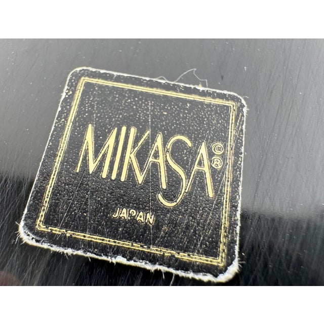 Vintage Mikasa Japan Faux Burl Lacquer Serving Tray & Plates – Set of 7 For Sale - Image 12 of 12
