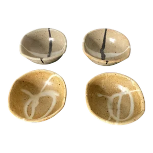 Stoneware Bowls in Shino Style by Warren Mackenzie - Set of 4