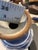 1980s Blue & White Hand Painted Stoneware Studio Pottery Hummingbird Feeder For Sale In Santa Fe - Image 6 of 7