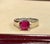 Ruby Red 3.5 Carat Cushion Treated Ruby 14 Karat White Gold Ring For Sale - Image 8 of 18