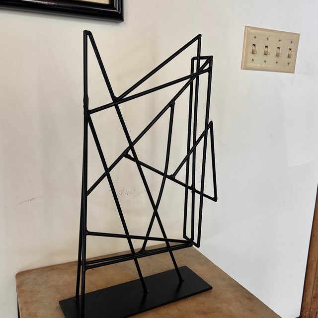 Modernist Abstract Welded Steel Rod Sculpture For Sale - Image 6 of 9