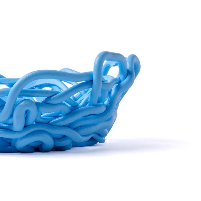 Plastic Tutti Frutti II Special Basket in Light Blue by Gaetano Pesce for Fish Design For Sale - Image 7 of 8