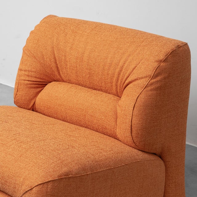 Vintage Orange Fabric Armchair, 1970s For Sale - Image 9 of 12