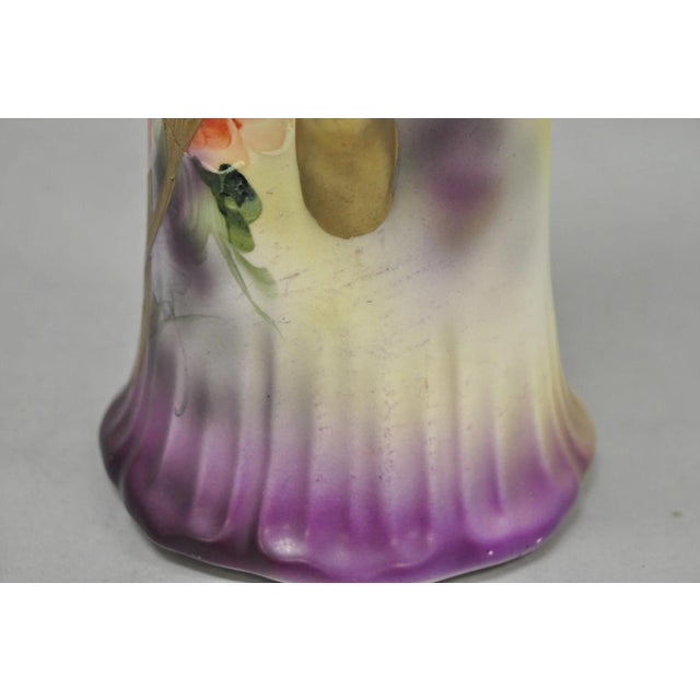 Antique Nishiku Royal Nippon Hand Painted Floral Gold Gilt Handle Water Pitcher For Sale - Image 14 of 17