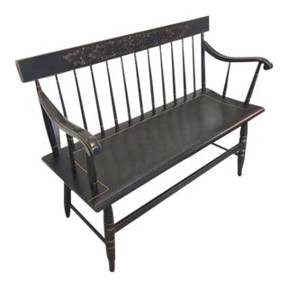 1950s Signed Hitchcock Harvest or Deacon's Bench For Sale