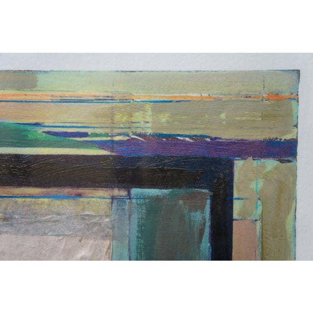 Sky Blue Late 20th Century Starlie Sokol Hohne 1/1 Abstract Geometric Expressionist Mixed Media Art, Framed For Sale - Image 8 of 12