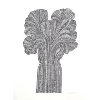 Original Sarah Vaaler Minimalist Desert Still Life Drawing of a Crested Saguaro For Sale