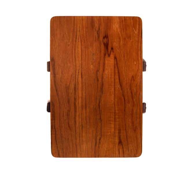 Wood Teak and Mahogany 2-Tier Coffee Table, 1950s For Sale - Image 7 of 8