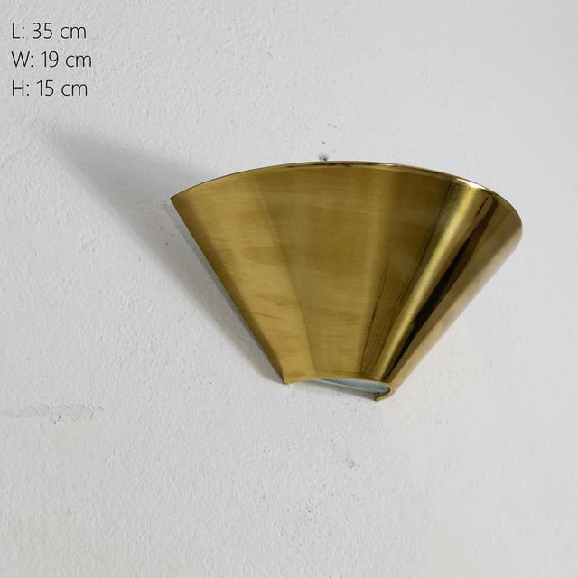 Fan-Shaped Wall Lamp in Brass and Metal, 1990s For Sale - Image 6 of 9