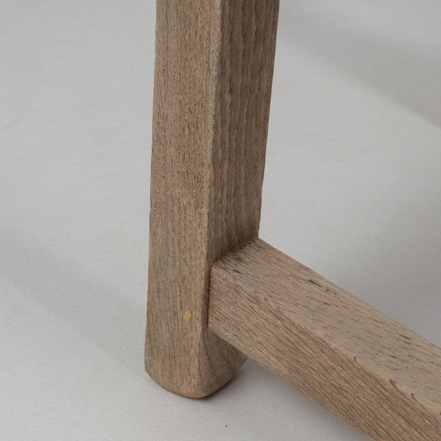 Mid 20th Century 20th Century Belgian Upholstered Oak Ladderback Oak Dining Chairs - Set of 5 For Sale - Image 5 of 18