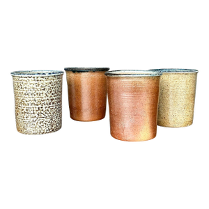 Vintage Boho Original Studio Pottery Cups - Set of 4