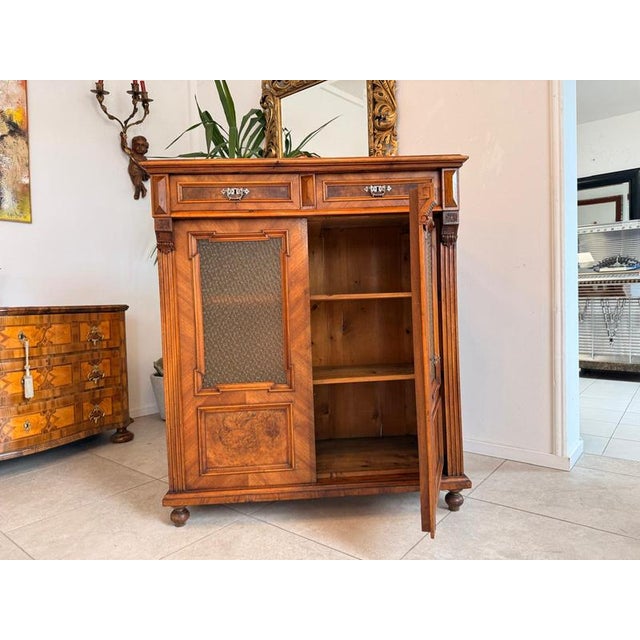 Gründerzeit Half-Cabinet Sideboard in Walnut, 1800s For Sale - Image 3 of 11