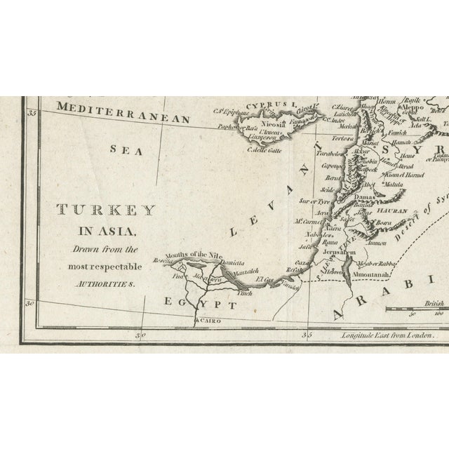 British School, Map of the Ottoman Empire Turkey in Asia, Syria, and Mesopotamia, 1830 For Sale - Image 4 of 10