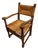 Rustic Rush-Woven Wooden Armchair, 1970s For Sale