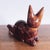 1970s Vintage Carved and Polished Burl Wood Cat Figurine For Sale - Image 5 of 5