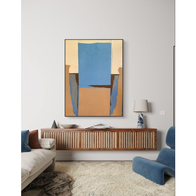 Mid-Century Modern Barbara Beck 1960s Paper Collage on Board For Sale - Image 3 of 6