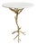 White Quartz & Gilt Metal Cocktail Table For Sale