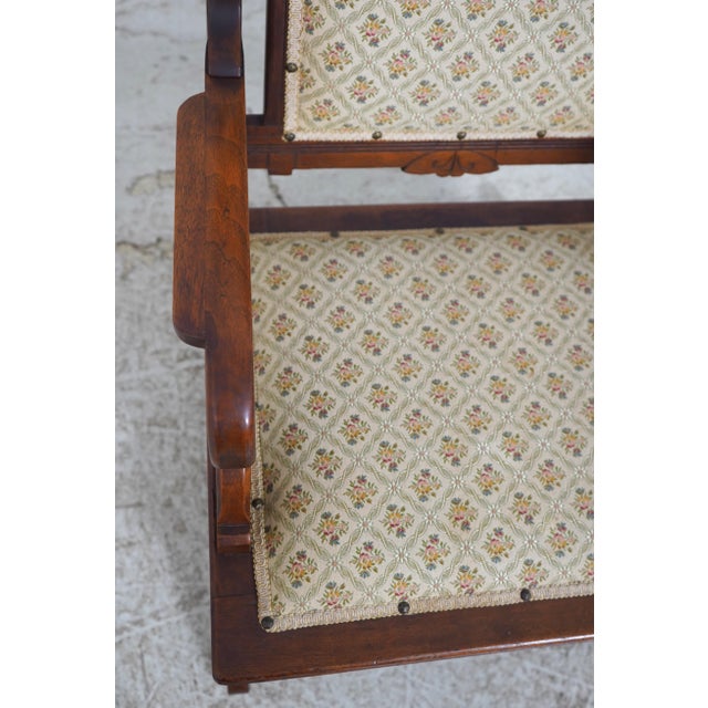 Wood F. Mohr & Co Eastlake Victorian Walnut Rocking Chair Rocker Glider For Sale - Image 7 of 18