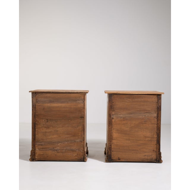Pair of Oak Chests of Drawers with Brass Hardware, Antique, France, Early 20th Century For Sale - Image 13 of 16