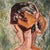 Tan Unsigned Abstract Oil Painting of a Woman From Behind For Sale - Image 8 of 12