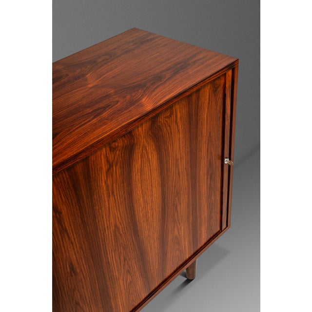 Mid-Century Danish Modern Rosewood Credenza / Cabinet W/ Tambour Door Attributed to Marius Byrialsen for Nipu Møbelfabrik, Denmark, C. 1960s For Sale - Image 11 of 18