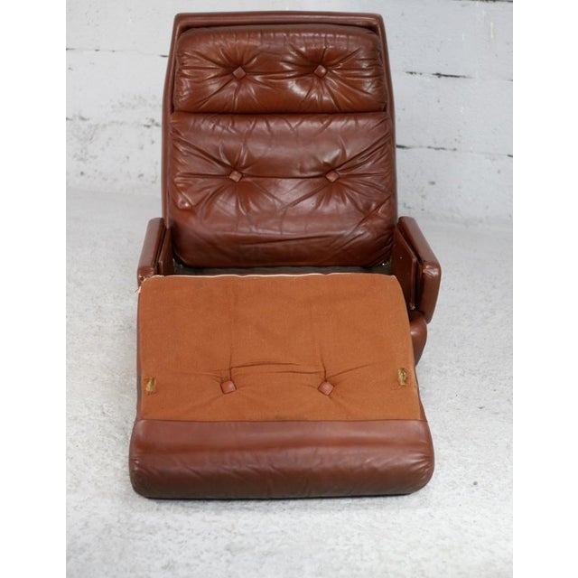 French Space Age Armchair in Leather by Jean Prévost, 1970 For Sale - Image 11 of 18