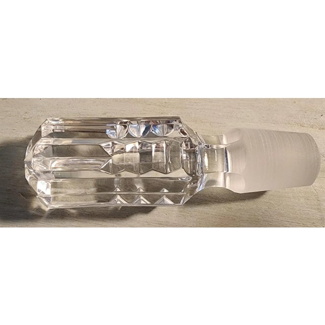 Waterford Vintage Cut Crystal Perfume Bottle With Stopper Diamond Faceted Waterford Style For Sale - Image 4 of 8