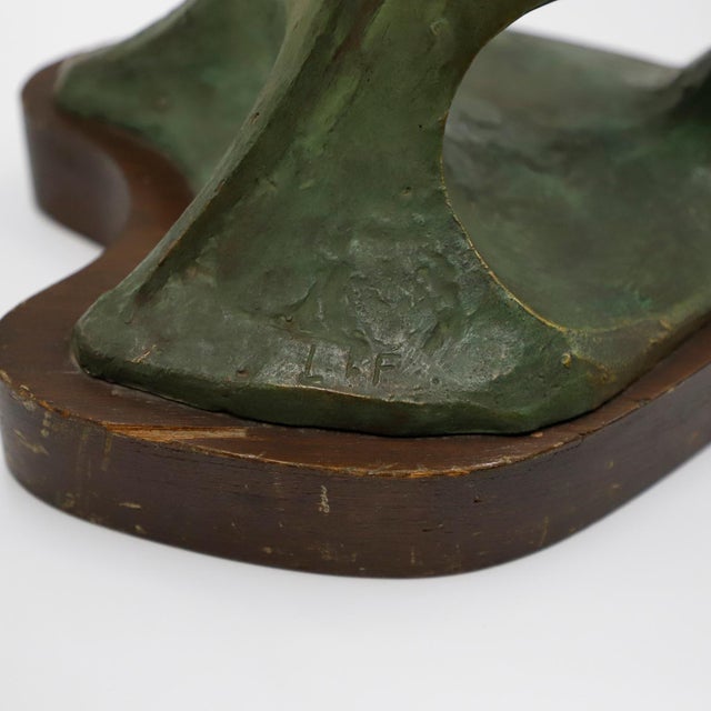 Early 20th Century Art Nouveau Monkey Sculpture made in solid brass signed LIF For Sale - Image 10 of 18