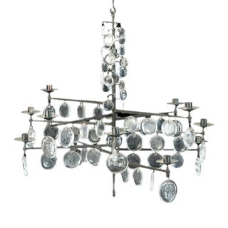 Mid Century Chandelier by Erik Höglund for Kosta Boda For Sale