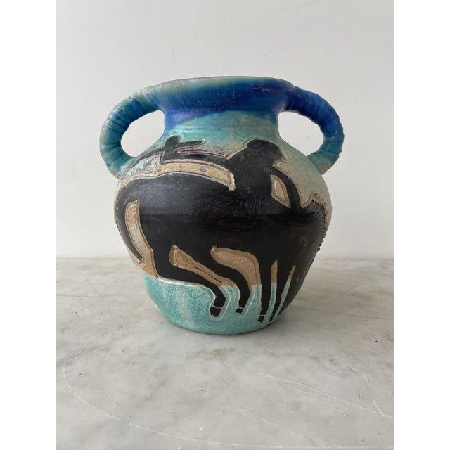1930s George Johnson Urn With Handles - Bison and Man on Horse Design For Sale - Image 9 of 9