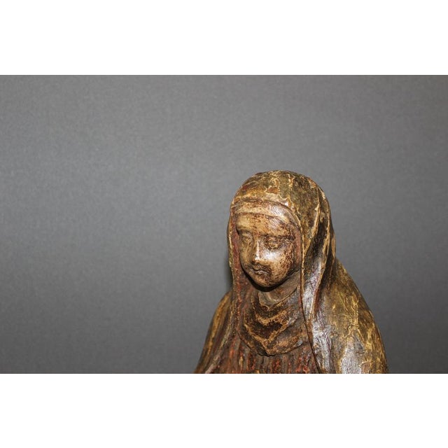Carved Wood Saint Praying, Burgundy, Late 18th Century For Sale - Image 10 of 15