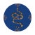 2020s Thistle And Snake Blue Vegan Leather Round Pebble Placemat, Set of 4 For Sale - Image 5 of 5