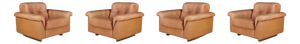 Swiss DS 45 Lounge Chairs in Patinated Leather from de Sede, 1970s, Set of 4